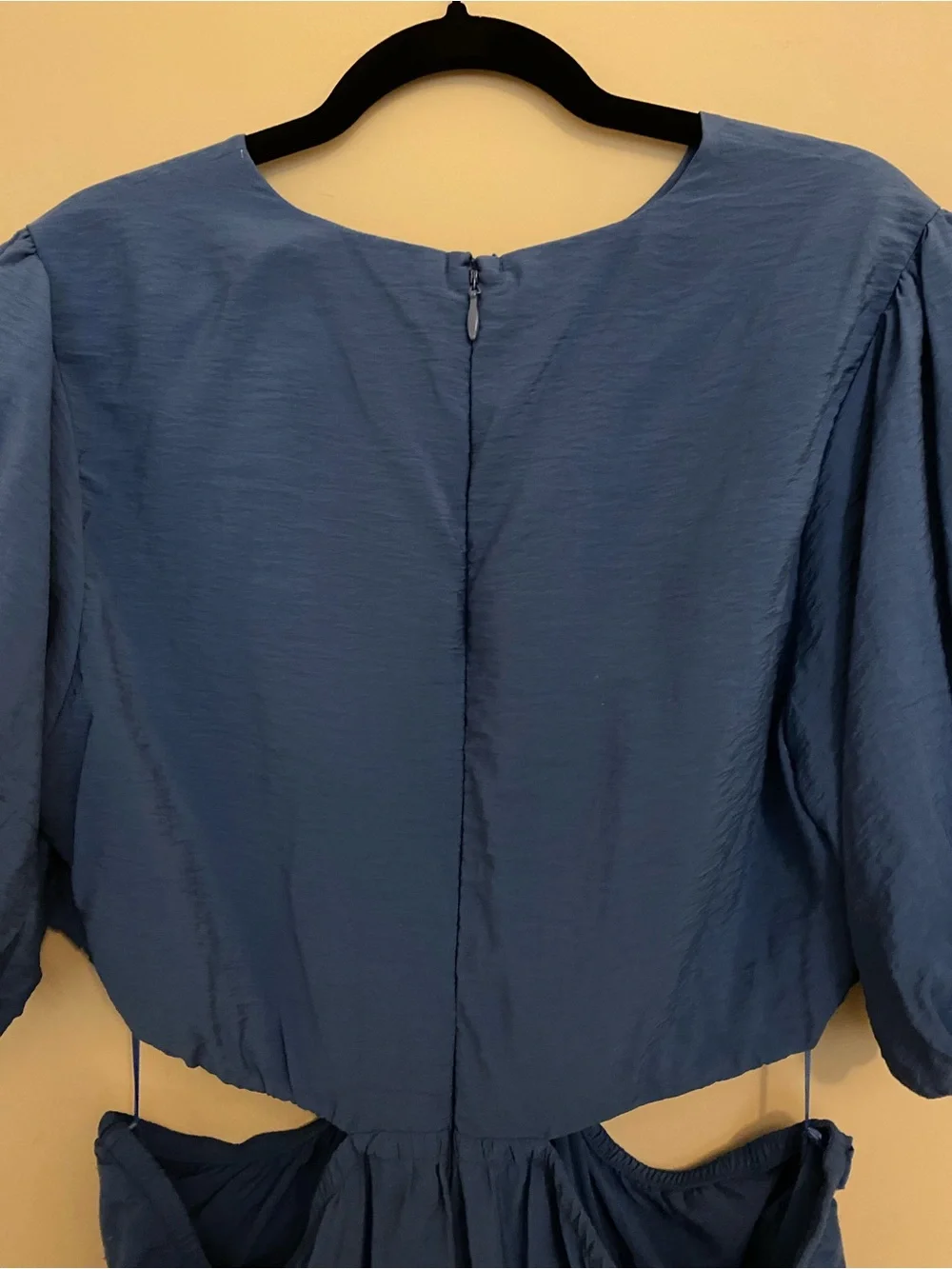 Abercrombie & Fitch Royal Blue Maxi Dress with Puff Sleeves size XL